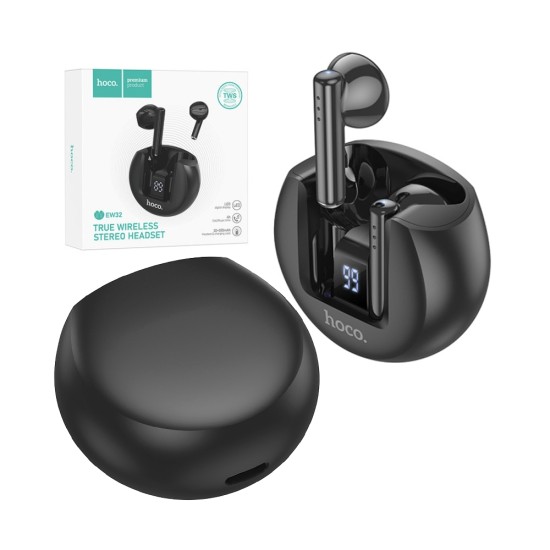 Hoco True Wireless Earbuds EW32 Bluetooth V5.3 Black Hoco True Wireless Earbuds EW32 Bluetooth V5.3 Black